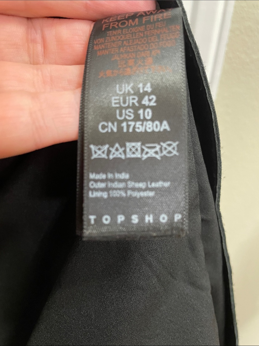 Topshop Black Genuine Sheep Leather Long Skirt - Picture 5 of 5